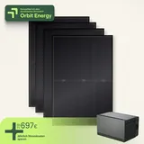 Balkonkraftwerk universal mit 4 Modulen & Speicher Avocado Orbit M (2,11 kWh) - 5m Anschlusskabel - priBasic Duo
