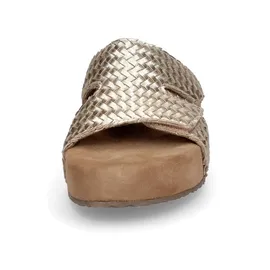 LAZAMANI Pantoletten Pantoletten Leder/Textil - Gold - 40