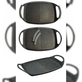 Cheffinger Grillplatte 47 cm Aluminium grau