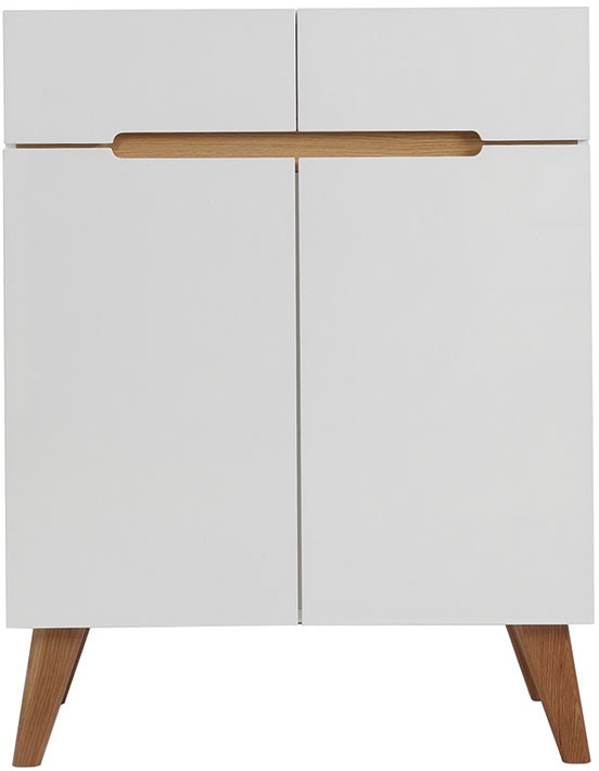 Sideboard Skandinavienstil Weiß und Esche 80 cm MELKA