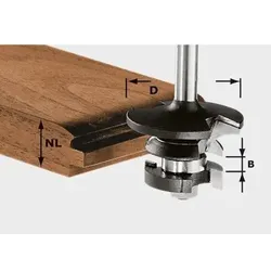 Konterprofilfräser Feder Schaft-ø8mm HW ø43/21 A/KL