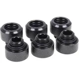 Alphacool 17377 Eiszapfen 13mm HardTube Anschraubtülle G1/4 - Deep Black Sixpack
