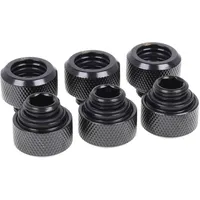 Alphacool 17377 Eiszapfen 13mm HardTube Anschraubtülle G1/4 - Deep Black Sixpack