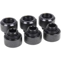 Alphacool 17377 Eiszapfen 13mm HardTube Anschraubtülle G1/4 - Deep Black Sixpack