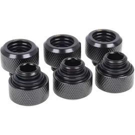 Alphacool 17377 Eiszapfen 13mm HardTube Anschraubtülle G1/4 - Deep Black Sixpack