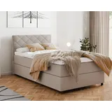 Homesy Boxbett DIAMARO, Stilvolles Design – zeitlose Eleganz beige 128 cm