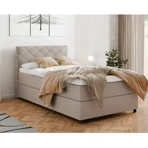 Homesy Boxbett DIAMARO, Stilvolles Design – zeitlose Eleganz beige 128 cm