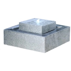 Kiom Gartenbrunnen Stufenbrunnen FoScala grey Led 48x48x23 cm, 48 cm Breite grau