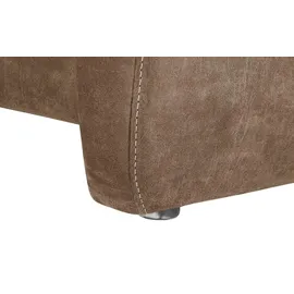HIMOLLA Eckcouch Leder 2-Sitzer Braun