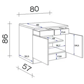Flex-Well Unterschrank Florenz 80 x 86 x 60 cm Weiß