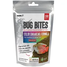 Fluval Bug Bites Fischfutter, mit Insektenlarven, farbverstärkendes Futter, langsam sinkendes Granulat, 1,4-2mm, 125g
