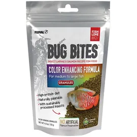 Fluval Bug Bites Fischfutter, mit Insektenlarven, farbverstärkendes Futter, langsam sinkendes Granulat, 1,4-2mm, 125g