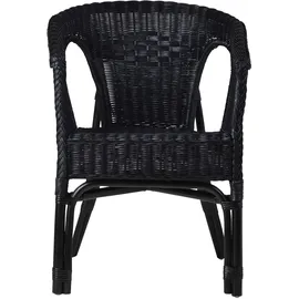 MiaMöbel Mina Rattanstuhl 57 x 57 x 75 cm schwarz