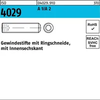 Industrial Quality Supplies Gewindestift ISO 4029 Ringschneide/Innen-6kt M8 x 35 100 Stück