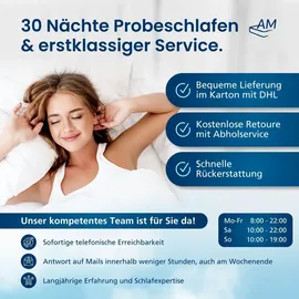 AM Qualitätsmatratzen Premium 7-Zonen Kaltschaummatratze 100 x 200 cm H2/H3