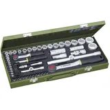 PROXXON 23040 Steckschlüssel Satz 56teilig mit 6,3mm (1/4') und 12,5mm (1/2') Ratsche