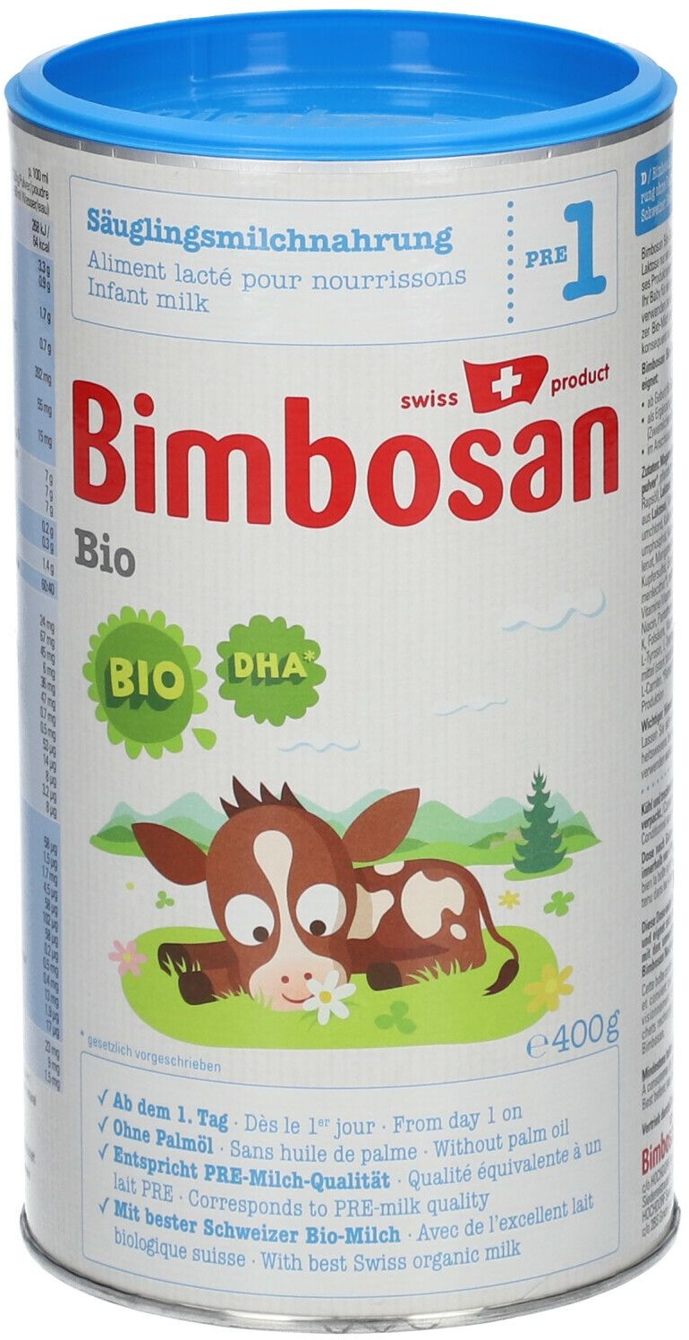 Bimbosan Lait pour nourrissons 1 Bio 400 g Poudre