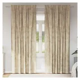 vidaXL Samtvorhänge mit Vorhängen 2 pcs Creme 225 x 140 cm Samt