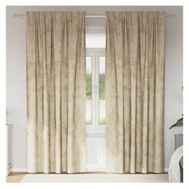 vidaXL Samtvorhänge mit Vorhängen 2 pcs Creme 225 x 140 cm Samt
