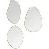 Mirrors and More Wandspiegel 3er Set mit Metallrahmen in Gold