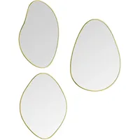 Mirrors and More Wandspiegel 3er Set mit Metallrahmen in Gold