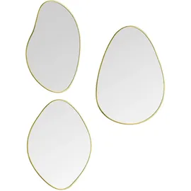 Mirrors and More Wandspiegel 3er Set mit Metallrahmen in Gold