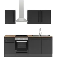 BASIC by Balculina Küchenzeile Jazz 220 cm schwarz