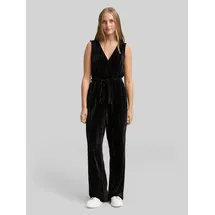 Tom Tailor Regular Fit Jumpsuit aus Samt, Black, XL