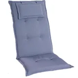 Homeoutfit24 Gartenstuhlauflagen Hochlehner – 1er Set – Komfort-Polster 6,5 cm – Kopfstütze integriert – Oeko-TEX Zertifiziert – pflegeleicht – Hellgrau – Made in EU