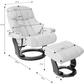 MCA Furniture MCA Relaxsessel Calgary XXL, TV-Sessel Hocker, 180kg belastbar Stoff/Textil ~ braun, Gestell naturbraun