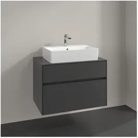 Villeroy & Boch Collaro Waschtischunterschrank C124B0VR 80x54,8x50cm, Waschtisch mittig, LED-Beleuchtung 5,7 W, graphite