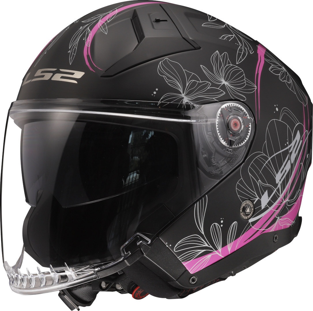 LS2 OF603 Infinity II Lotus Jet helm, zwart-pink, XL