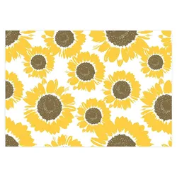 Ava 50 Papiertischsets 43x30cm Sonnenblumen Motiv Platzsets Telleruntersetzer Einweg Tischset Frühling Sommer Hochzeit Gartenfest Party Dekoration