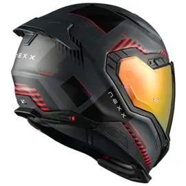 NEXX X.WST3 Fluence Integralhelm - Matt Schwarz/Grau/Rot / M