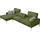 Egoitaliano Ecksofa EGOITALIANO "Masu, Design trifft sensationellen Sitzkomfort, Breite 277cm, L-Form", grün (kiwi), B:277cm H:95cm T:157cm, Sofas, Ecksofa, inkl. 2 Kissenrollen, Rückenelemente manuell verstellbar, Metallfüße