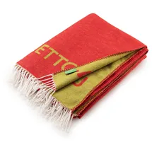 BENETTON UNITED COLORS OF BENETTON Decke, 140 x 190 cm, 320 g/m2, 60% Baumwolle, 40% Acryl, Rot und Grün, Regenbogenfarben