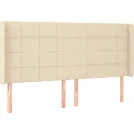 vidaXL Boxspringbett mit Matratze & LED Creme 180x200 cm Stoff