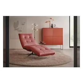 KAWOLA Relaxliege LETICIA motorisch mit Akku Leder rot