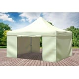 Faltpavillon Faltzelt Pavillon 4x4m Beige Gartenzelt Klappzelt Wasserdicht