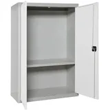 Proregal Stahlschrank Metall 90x80x40 cm Grau/Weiß 1x Fachboden