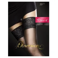 Fiore Damen Milena/Obsession Halterlose Strümpfe, 20 DEN, Schwarz (Black 001), Medium (Herstellergröße:3) - M