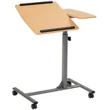 DREAMADE Beistelltisch mit Rollen und Bremsen, Betttisch Laptoptisch Pflegetisch Höhenverstellbar und Neigungsverstellbar, Notebooktisch Couchtisch