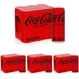 Coca-Cola Zero Sugar - koffeinhaltiges Erfrischungsgetränk mit originalem Coca-Cola Geschmack - null Zucker und ohne Kalorien - in stylischen Dosen (6 x 330 ml) (Packung mit 4)