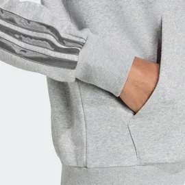 adidas Kapuzensweatshirt ADIDAS SPORTSWEAR "HOLIDAY 3-STREIFEN MIT DURCHGEHENDEM REISSVERSCHLUSS", Herren, Gr. L, grau (medium grau heather), Obermaterial: 70% Baumwolle, 30% Polyester, angesetztes Bündchen, Sweatshirts