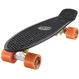 Ridge Skateboard Mini Cruiser, schwarz-orange, 22 Zoll
