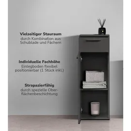 mokebo Der Matrose Bad-Beistellschrank 33 x 91 x 34 cm Schwarz