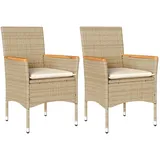 vidaXL Gartenstuhl 55 x 67 x 25 cm beige 2 St.