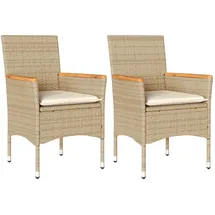 vidaXL Gartenstuhl 55 x 67 x 25 cm beige 2 St.