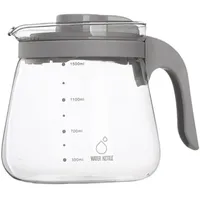 Baoblaze Teekanne aus Glas, Wasserkocher, Kaffeekanne, 1,7 l, durchsichtiger Milchkrug, Heiß- und Kaltkrug, Getränkekrug für Café Blooming und losen Tee, grau