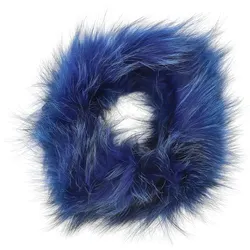 Dunkelblaue Stirnband Sca’Viola Mit Echtem Fuchsfell, universal